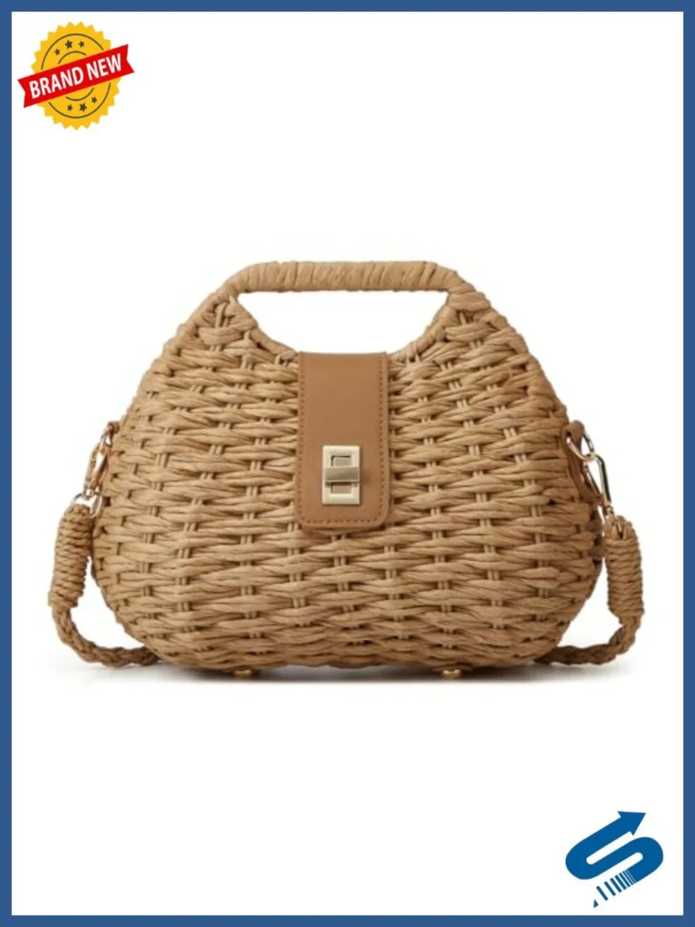 Straw Shoulder Bag Tote Hobo Crossbody Summer Beach Handbag Soft Bell Purse